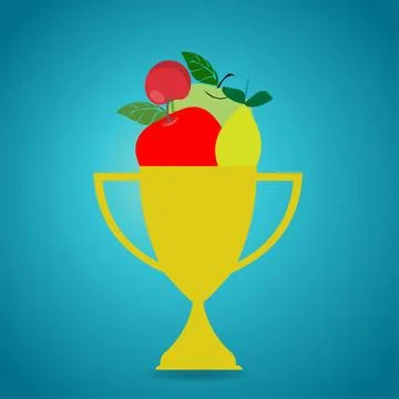 Trophy fruits vegetables Stock Illustration