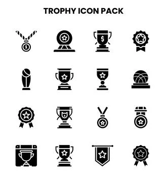 Trophy Glyph Graphics Icons Pack Illustrazione stock