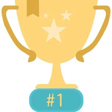 Trophy goblet for first place vector icon 库存插图