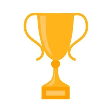 Trophy gold cup, award. Vector illustration isolated. Stock Illustration