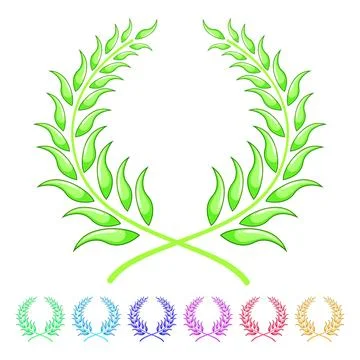 Trophy gold laurel cartoon vector graphic Stock Illustration