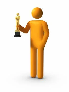 Trophy in hand Stock Illustration
