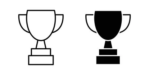 Trophy icon in black and white. vector icon pack for websites Stock Illustration