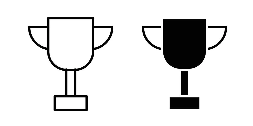 Trophy icon black vector isolated on white Stock Illustration