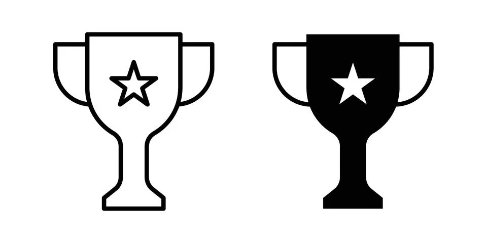 Trophy icon concept logo design collection Stock Illustration