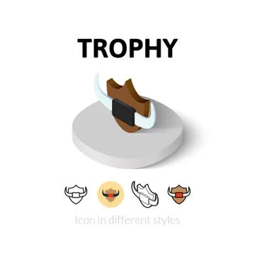 Trophy icon in different style Stock Illustration