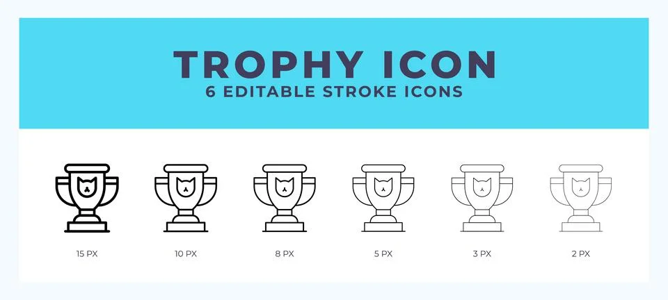Trophy icon. Editable stroke line icon vector illustration. Stock Illustration