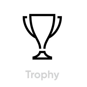 Trophy icon. Editable Vector Outline. Stock Illustration