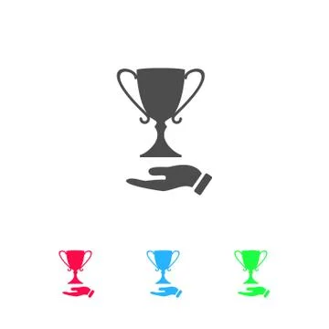 Trophy icon flat Stock Illustration