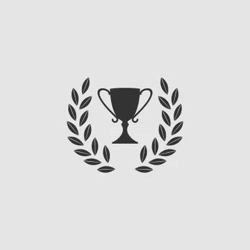 Trophy icon flat Stock Illustration