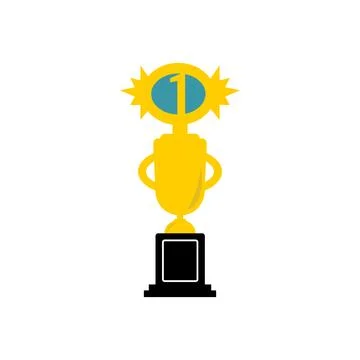 Trophy icon in flat style. Winner cup illustration. Trophy business concept Stock Illustration