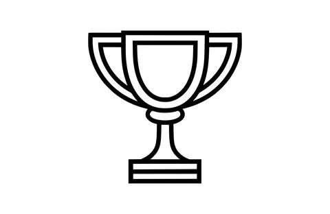 Trophy icon flat vector illustration. Stock Illustration