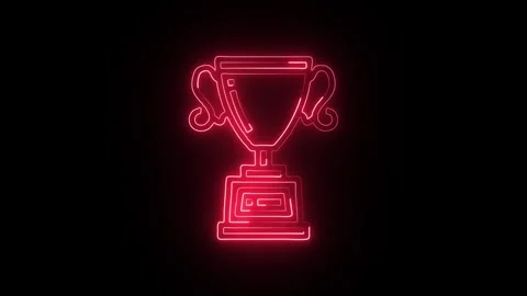 Trophy Icon Isolated on Black Background Winner Award Symbol Design 库存影片 331352637