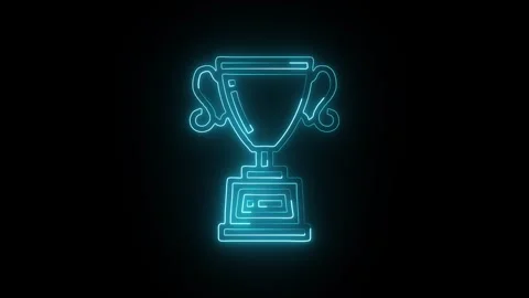 Trophy Icon Isolated on Black Background Winner Award Symbol Design Video stock 331352654