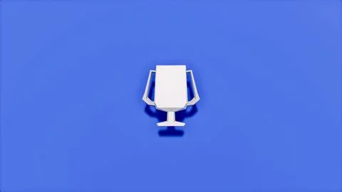 Trophy icon with low poly landscape 3d render Stock Illustration
