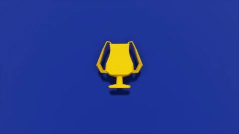 Trophy icon with low poly landscape 3d render Stock Illustration