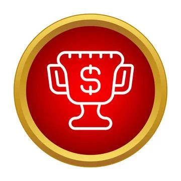 Trophy icon representing financial success and prize money Stock Illustration