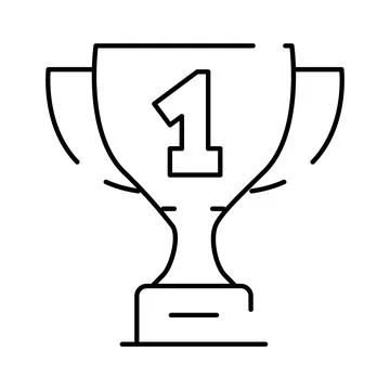 Trophy icon representing first place winning achievement Stock Illustration