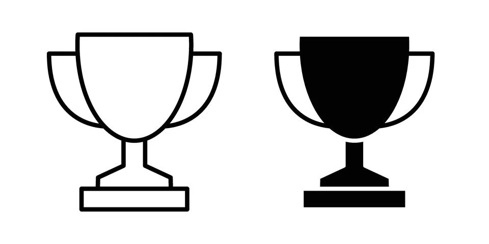 Trophy icon symbol  illustration bundle in black colour Stock Illustration