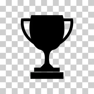 Trophy icon on transparent. Trophy cup sign. Champion cup winner trophy Illustrazione stock