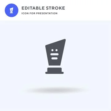 Trophy icon vector, filled flat sign, solid pictogram isolated on white, logo Stock Illustration