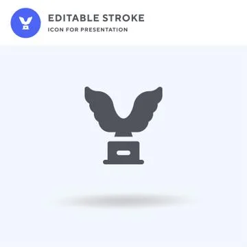 Trophy icon vector, filled flat sign, solid pictogram isolated on white, logo Stock Illustration