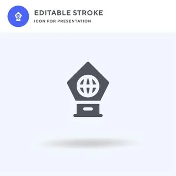 Trophy icon vector, filled flat sign, solid pictogram isolated on white, logo Stock Illustration