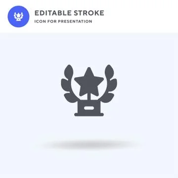 Trophy icon vector, filled flat sign, solid pictogram isolated on white, logo Illustrazione stock