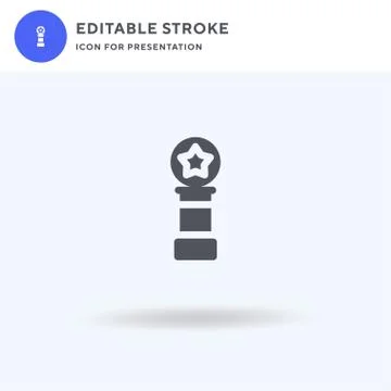 Trophy icon vector, filled flat sign, solid pictogram isolated on white, logo 스톡 일러스트