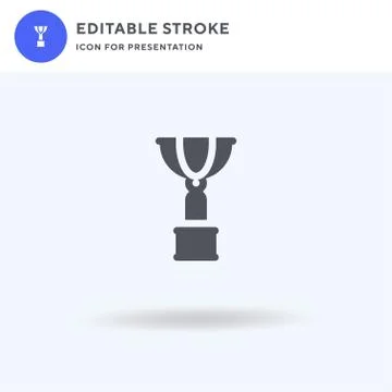 Trophy icon vector, filled flat sign, solid pictogram isolated on white, logo Illustrazione stock