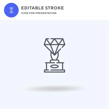 Trophy icon vector, filled flat sign, solid pictogram isolated on white, logo 스톡 일러스트