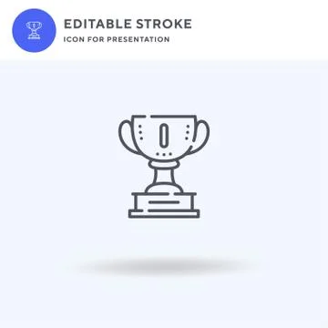 Trophy icon vector, filled flat sign, solid pictogram isolated on white, logo 库存插图