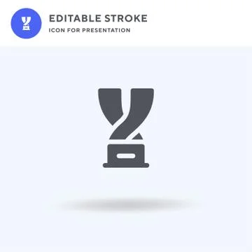 Trophy icon vector, filled flat sign, solid pictogram isolated on white, logo Stock Illustration