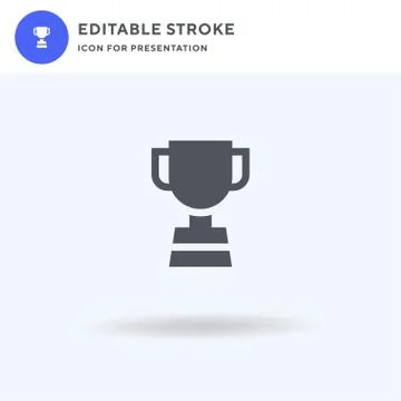 Trophy icon vector, filled flat sign, solid pictogram isolated on white, logo Stock Illustration
