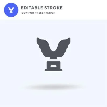 Trophy icon vector, filled flat sign, solid pictogram isolated on white, logo Stock Illustration