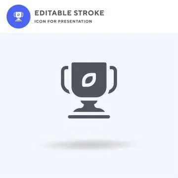 Trophy icon vector, filled flat sign, solid pictogram isolated on white, logo Illustrazione stock