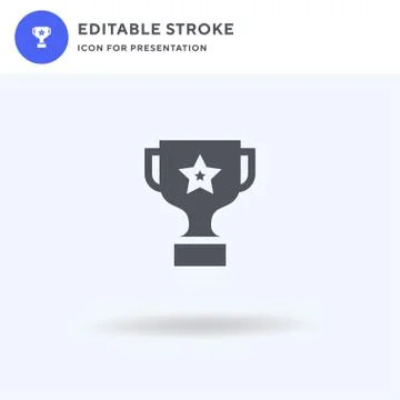 Trophy icon vector, filled flat sign, solid pictogram isolated on white, logo Stock Illustration