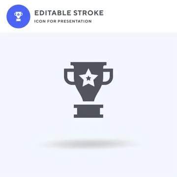 Trophy icon vector, filled flat sign, solid pictogram isolated on white, logo Stock Illustration