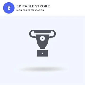 Trophy icon vector, filled flat sign, solid pictogram isolated on white, logo Stock Illustration