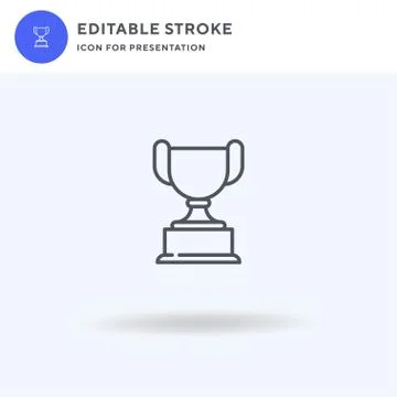 Trophy icon vector, filled flat sign, solid pictogram isolated on white, logo 스톡 일러스트