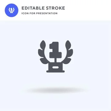 Trophy icon vector, filled flat sign, solid pictogram isolated on white, logo Stock Illustration