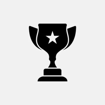 Trophy icon vector illustration in glyph style Illustrazione stock
