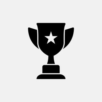 Trophy icon vector illustration in glyph style Illustrazione stock