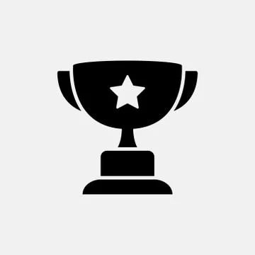Trophy icon vector illustration in glyph style Illustrazione stock