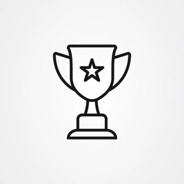 Trophy icon vector illustration in outline style Stock Illustration