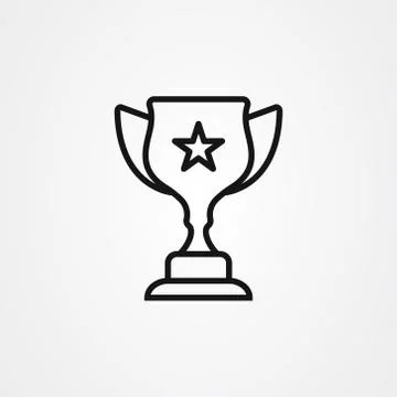 Trophy icon vector illustration in outline style Illustrazione stock