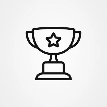 Trophy icon vector illustration in outline style Stock Illustration