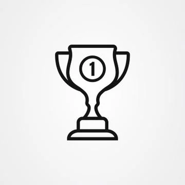 Trophy icon vector illustration in outline style Stock Illustration