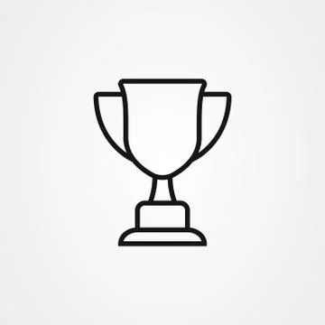 Trophy icon vector illustration in outline style Illustrazione stock