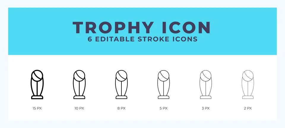 Trophy icon vector for web. And mobile app. Editable stroke outline icon. Stock Illustration